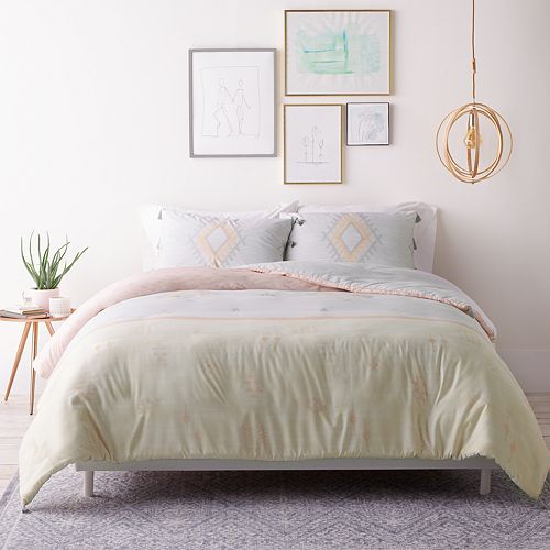 Lc Lauren Conrad 3 Pc Tassel Duvet Cover Set