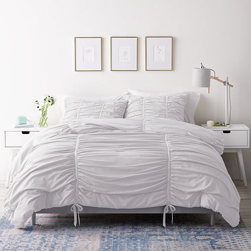 Lc Lauren Conrad 3 Pc Ruched Duvet Set