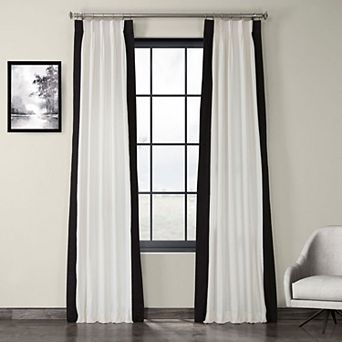 EFF Pleated Vertical Border Printed Cotton Light Filtering Curtain Panel