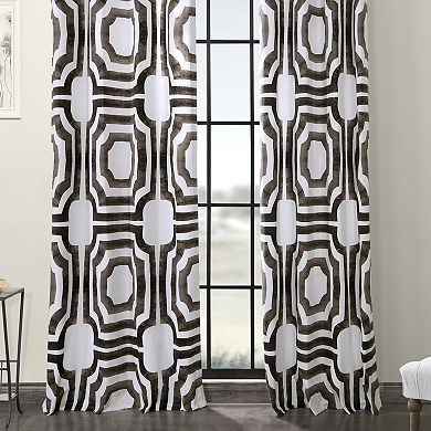 EFF Geometric Printed Cotton Grommet Room Darkening Curtain Panel