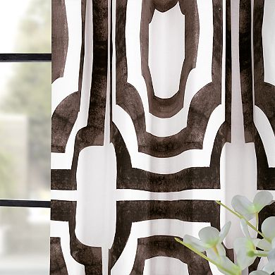 EFF Geometric Printed Cotton Grommet Room Darkening Curtain Panel