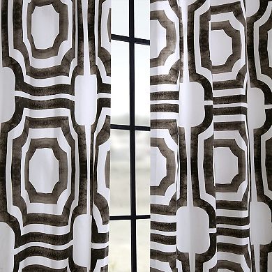 EFF Geometric Printed Cotton Grommet Room Darkening Curtain Panel
