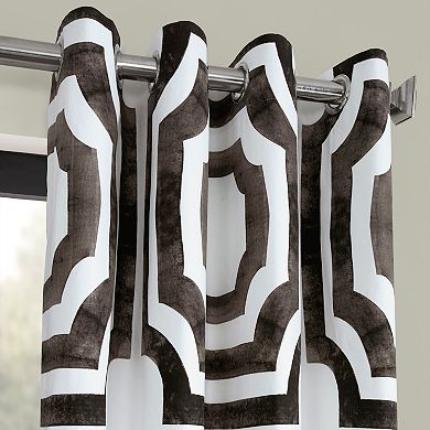EFF Geometric Printed Cotton Grommet Room Darkening Curtain Panel