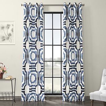 EFF Geometric Printed Cotton Grommet Room Darkening Curtain Panel