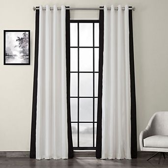 EFF Vertical Border Printed Cotton Grommet Light Filtering Curtain Panel