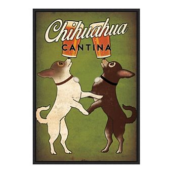 Amanti Art "Double Chihuahua" Framed Canvas Print