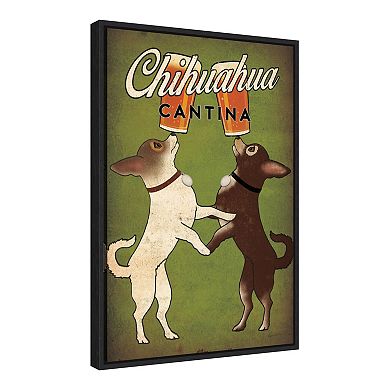 Amanti Art "Double Chihuahua" Framed Canvas Print