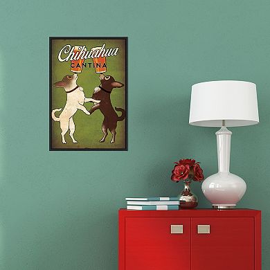 Amanti Art "Double Chihuahua" Framed Canvas Print
