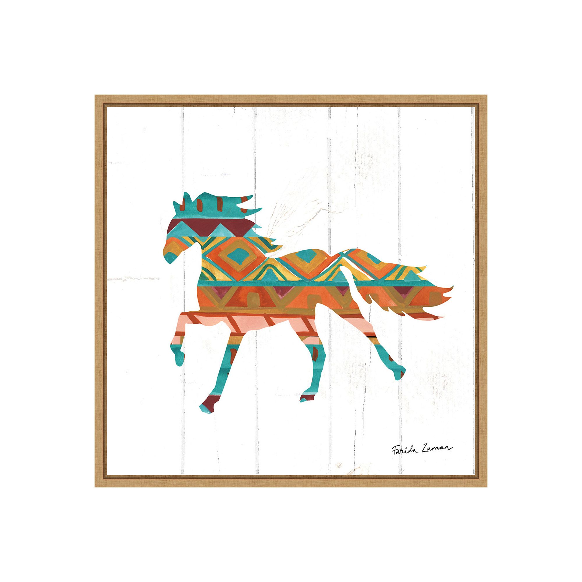 Amanti Art Southwestern Vibes IV Horse Framed Canvas Print, Brown