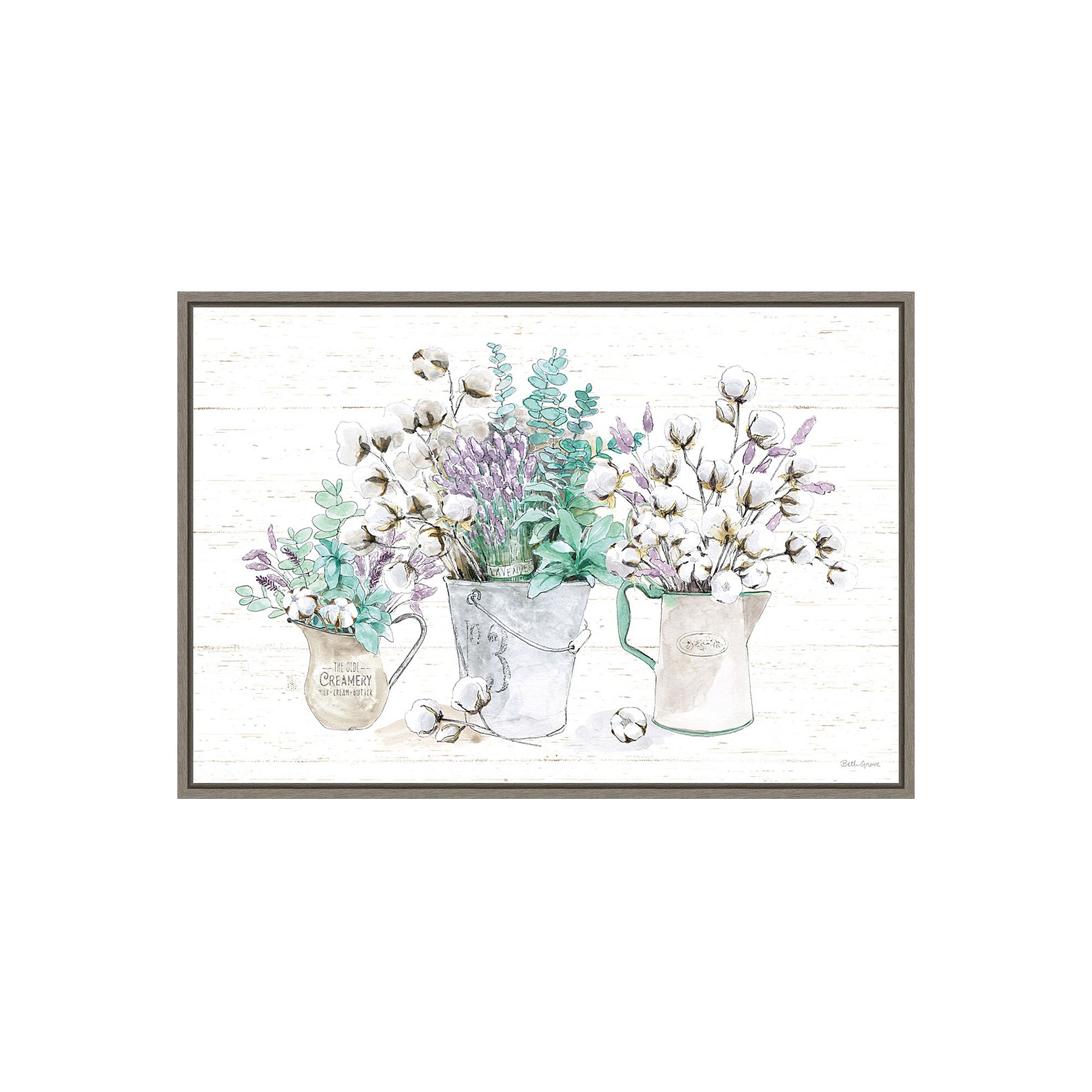 Amanti Art Farmhouse Cotton I Framed Canvas Print, Gray
