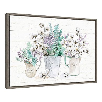 Amanti Art "Farmhouse Cotton I" Framed Canvas Print