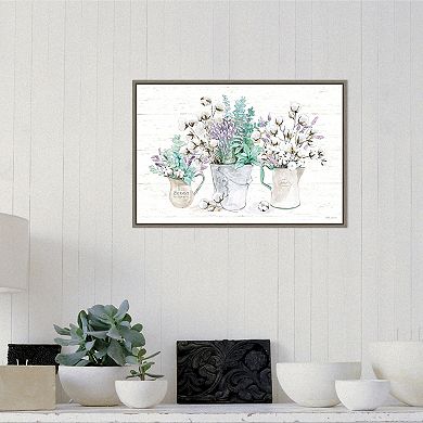 Amanti Art "Farmhouse Cotton I" Framed Canvas Print