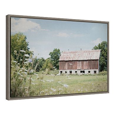 Amanti Art "Sun Drenched IV (Barn)" Framed Canvas Print