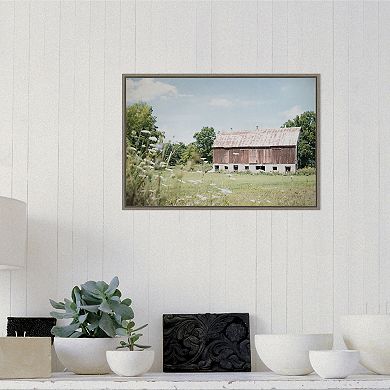 Amanti Art "Sun Drenched IV (Barn)" Framed Canvas Print
