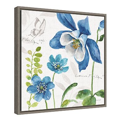 Amanti Art "Blue and Green Garden III" Framed Canvas Print