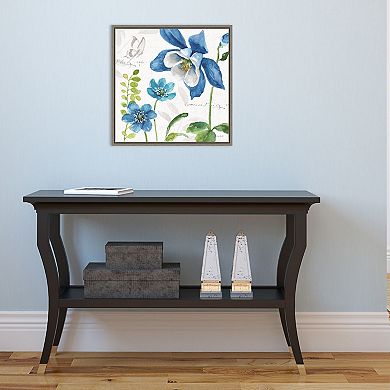 Amanti Art "Blue and Green Garden III" Framed Canvas Print