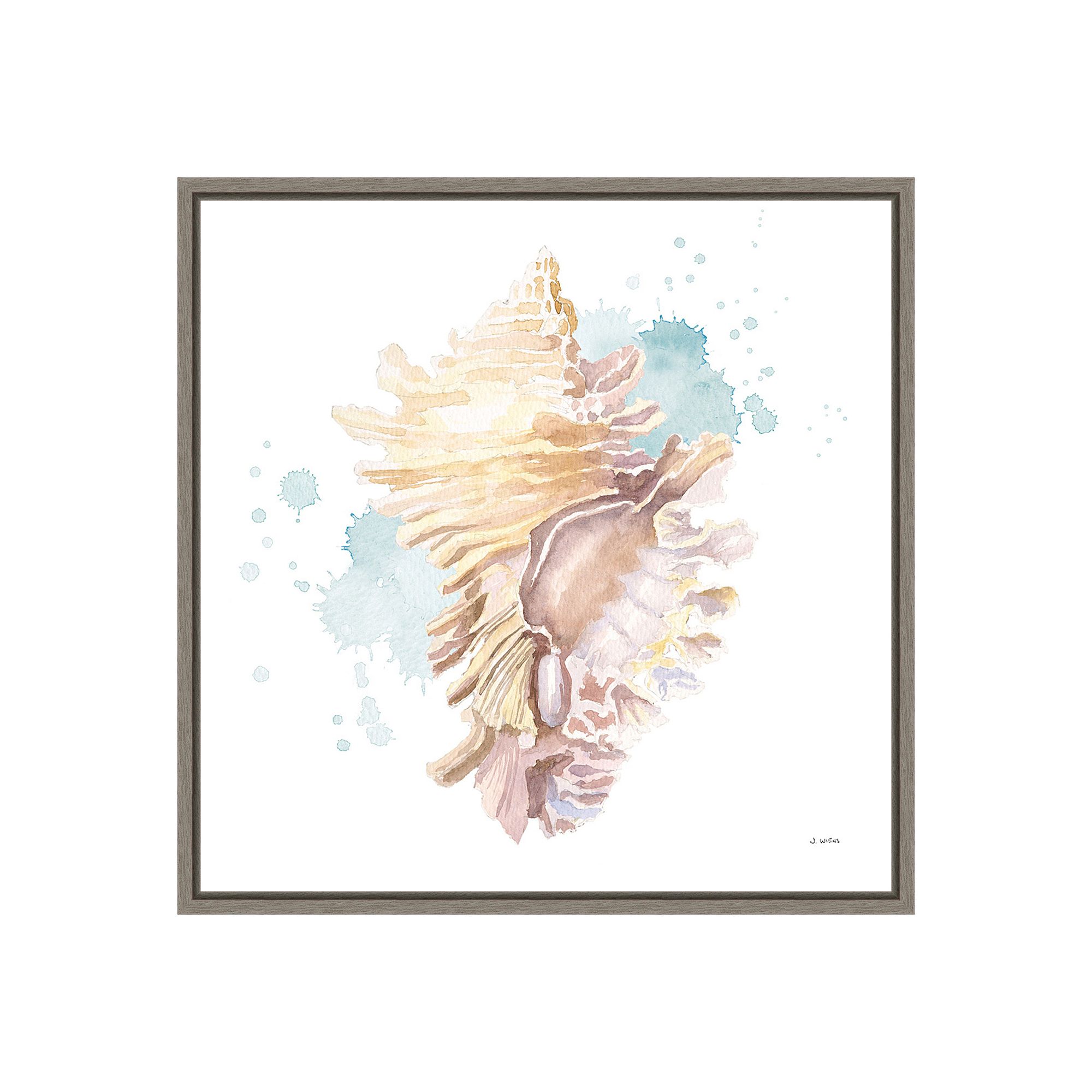 Amanti Art Salento Coast IV (Seashell) Framed Canvas Print, Gray