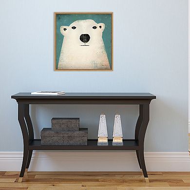 Amanti Art "Polar Bear" Framed Canvas Print