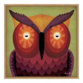 Amanti Art "Owl WOW Square" Framed Canvas Print
