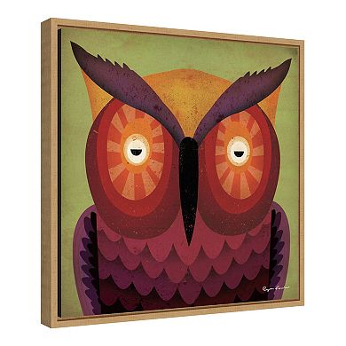 Amanti Art "Owl WOW Square" Framed Canvas Print