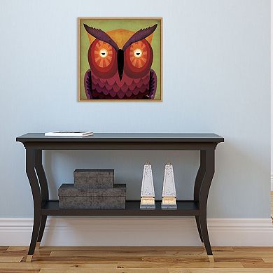 Amanti Art "Owl WOW Square" Framed Canvas Print