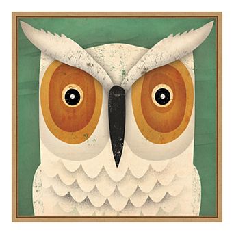 Amanti Art "White Owl" Framed Canvas Print