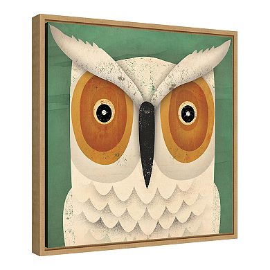 Amanti Art "White Owl" Framed Canvas Print