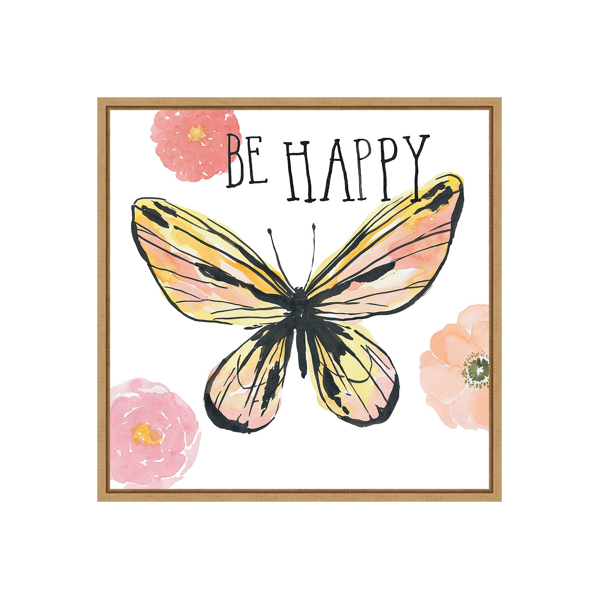 Amanti Art Beautiful Butterfly II Framed Canvas Print, Brown