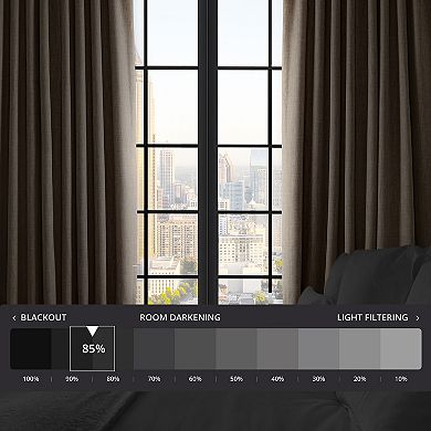 EFF Faux Linen Extra Wide Blackout Window Curtain