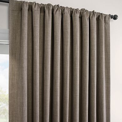 EFF Faux Linen Extra Wide Blackout Window Curtain