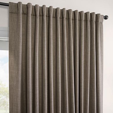 EFF Faux Linen Extra Wide Blackout Window Curtain