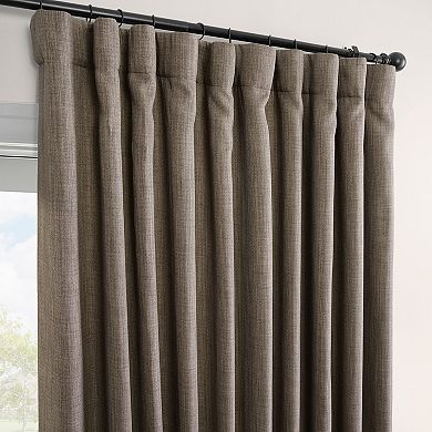 EFF Faux Linen Extra Wide Blackout Window Curtain