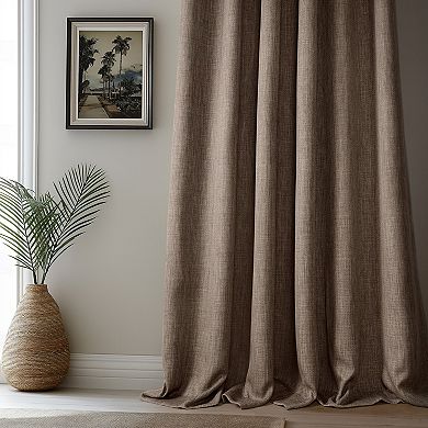 EFF Faux Linen Extra Wide Blackout Window Curtain