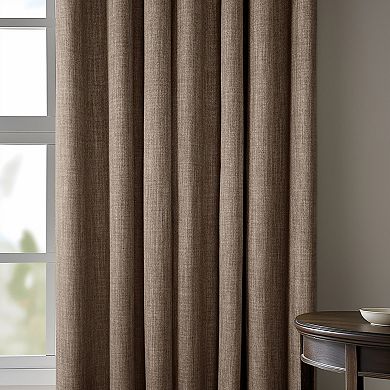 EFF Faux Linen Extra Wide Blackout Window Curtain