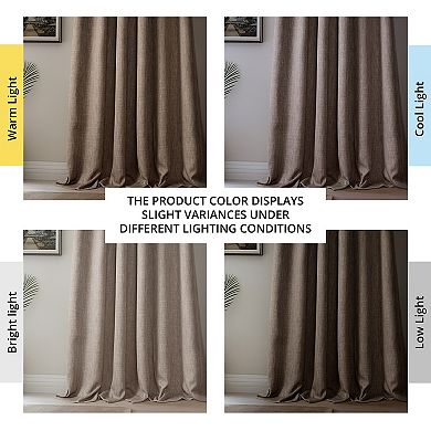 EFF Faux Linen Extra Wide Blackout Window Curtain