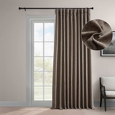 EFF Faux Linen Extra Wide Blackout Window Curtain