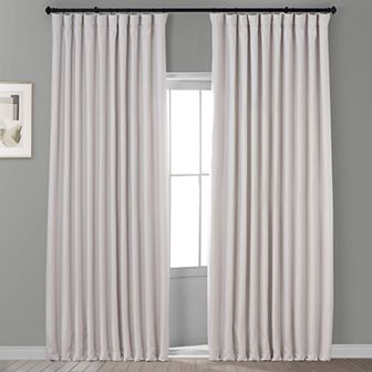 EFF Faux Linen Extra Wide Room Darkening Window Curtain Panel