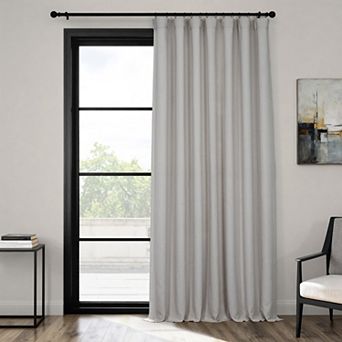 EFF Faux Linen Extra Wide Room Darkening Window Curtain Panel