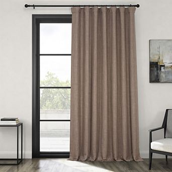 EFF Faux Linen Extra Wide Room Darkening Window Curtain Panel