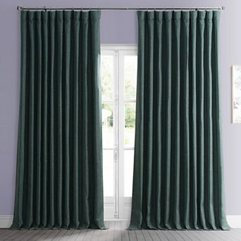 EFF Faux Linen Extra Wide Room Darkening Window Curtain Panel