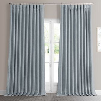 EFF Faux Linen Extra Wide Room Darkening Window Curtain Panel