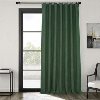 EFF Faux Linen Extra Wide Room Darkening Window Curtain Panel