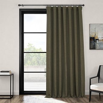 EFF Faux Linen Extra Wide Room Darkening Window Curtain Panel