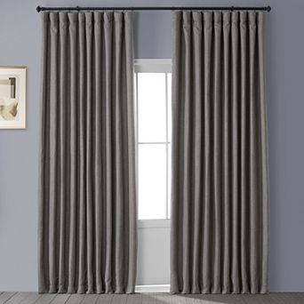 EFF Faux Linen Extra Wide Room Darkening Window Curtain Panel