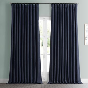 EFF Faux Linen Extra Wide Room Darkening Window Curtain Panel