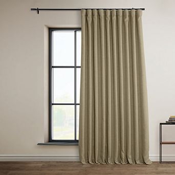 EFF Faux Linen Extra Wide Room Darkening Window Curtain Panel