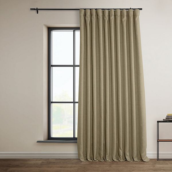 HPD Half Price Drapes Nomad Tan Extra Wide Faux Linen Room Darkening Curtains for Bedroom & Living Room Curtains (1 Panel), Window Curtains 108 inches long, Extra Wide Curtains & Drapes, 100W X 108L