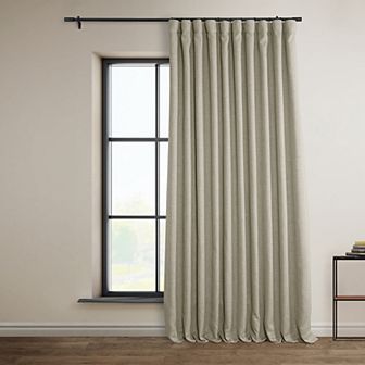 EFF Faux Linen Extra Wide Room Darkening Window Curtain Panel