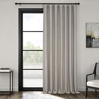 EFF Faux Linen Extra Wide Room Darkening Window Curtain Panel
