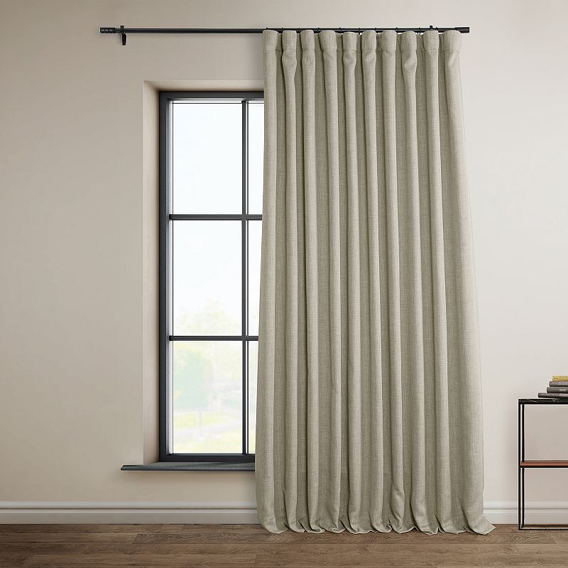 Oatmeal Faux Linen Extra Wide Room Darkening Curtain (1 Panel)  Oatmeal  100W X 84L